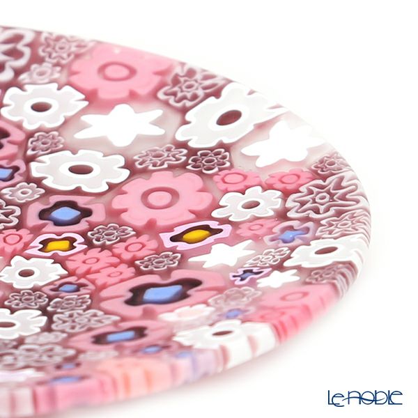 エルコーレモレッティ ミレフィオーリ フラットプレート 13cm スプリング ピンク系 小皿