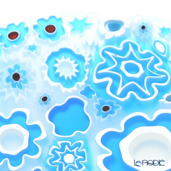 エルコーレモレッティ ミレフィオーリ フラットプレート 13cm スプリング ライトブルー系 小皿