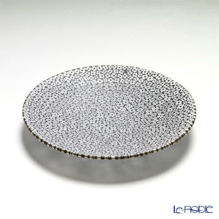 エルコーレモレッティ ミレフィオーリ プレート 19cm ブラックフラワー（37）