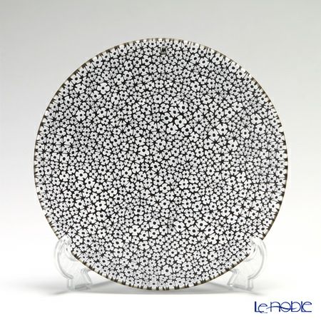 エルコーレモレッティ ミレフィオーリ プレート 19cm ブラックフラワー（37）