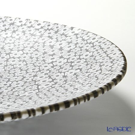 エルコーレモレッティ ミレフィオーリ プレート 19cm ブラックフラワー（37）