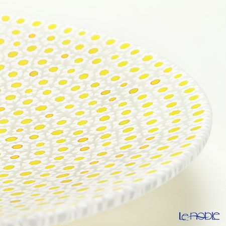 エルコーレモレッティ ミレフィオーリ プレート 19cm イエロー×ホワイト（59）