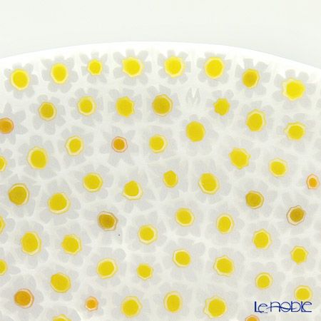 エルコーレモレッティ ミレフィオーリ プレート 19cm イエロー×ホワイト（59）