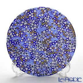 エルコーレモレッティ ミレフィオーリ プレート 19cm ブルー系（212）
