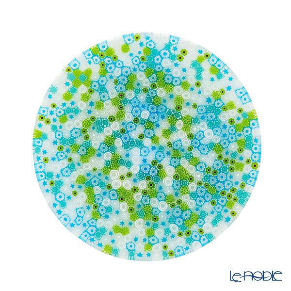 エルコーレモレッティ ミレフィオーリ プレート 19cm ブルー×グリーン 411