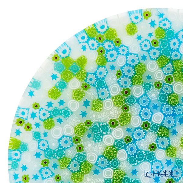 エルコーレモレッティ ミレフィオーリ プレート 19cm ブルー×グリーン 411