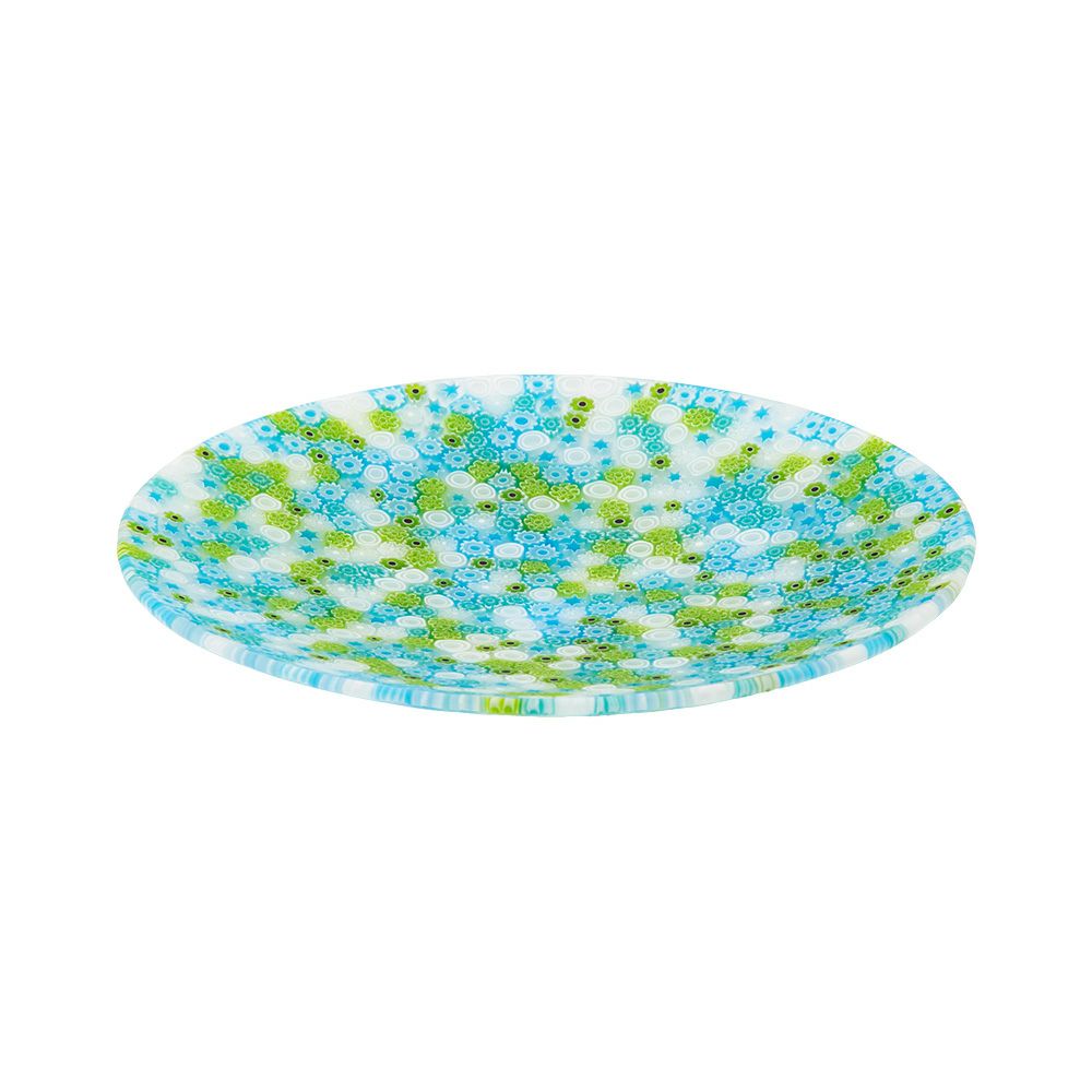 エルコーレモレッティ ミレフィオーリ プレート 19cm ブルー×グリーン 411