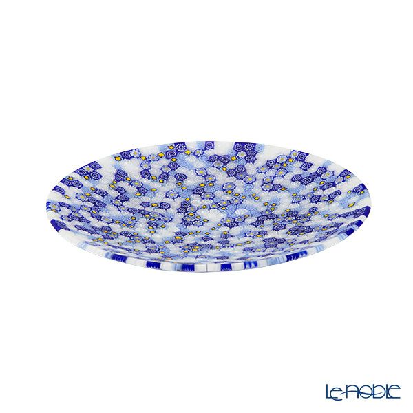 エルコーレモレッティ ミレフィオーリ プレート 19cm ホワイト×ブルー×イエロー 412