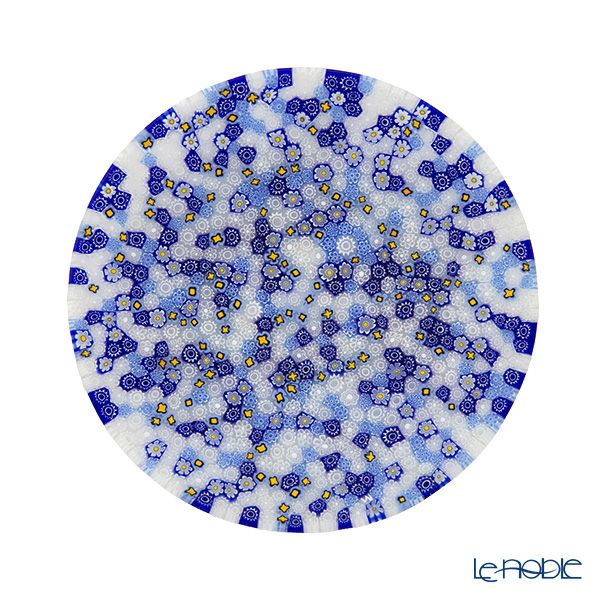 エルコーレモレッティ ミレフィオーリ プレート 19cm ホワイト×ブルー×イエロー 412