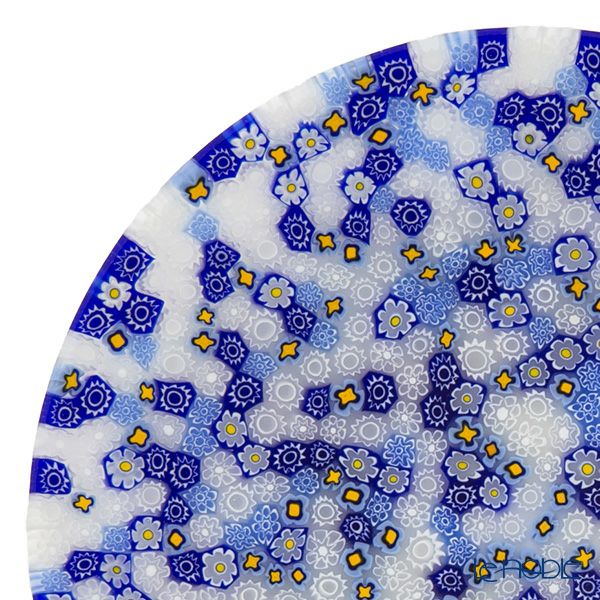 エルコーレモレッティ ミレフィオーリ プレート 19cm ホワイト×ブルー×イエロー 412