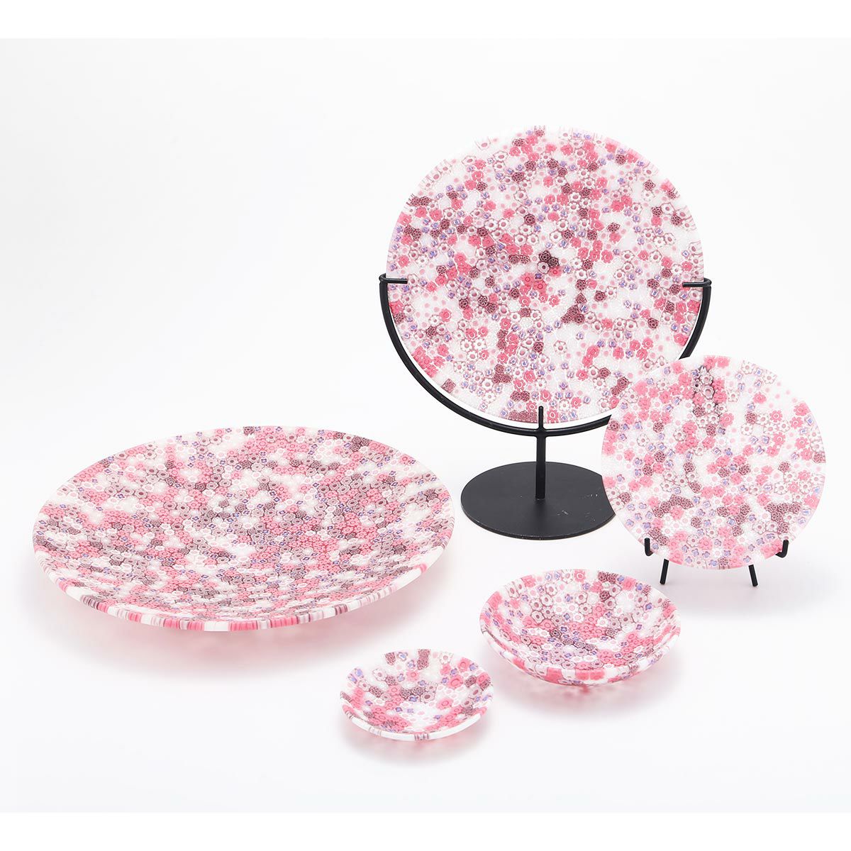 エルコーレモレッティ ミレフィオーリ プレート 19cm ピンク系 428