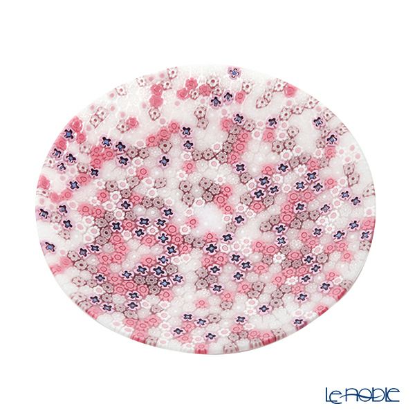 エルコーレモレッティ ミレフィオーリ プレート 19cm ピンク×ホワイト 430