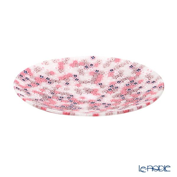 エルコーレモレッティ ミレフィオーリ プレート 19cm ピンク×ホワイト 430