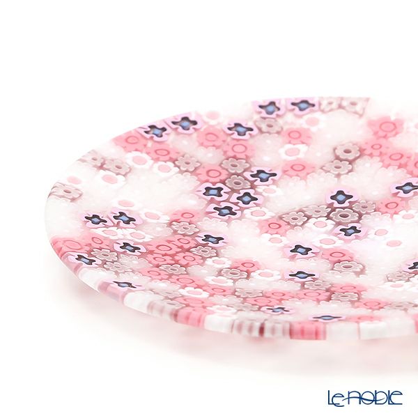 エルコーレモレッティ ミレフィオーリ プレート 19cm ピンク×ホワイト 430