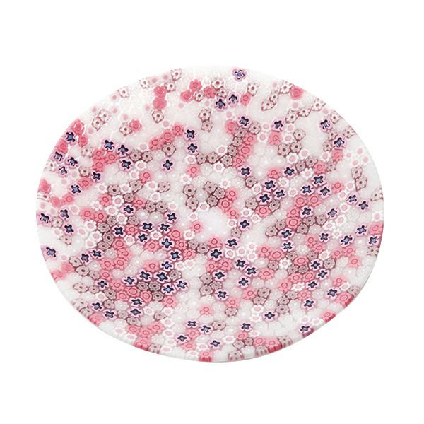 エルコーレモレッティ ミレフィオーリ プレート 19cm ピンク×ホワイト 430