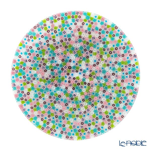 エルコーレモレッティ ミレフィオーリ プレート 24cm グリーンピンク 400