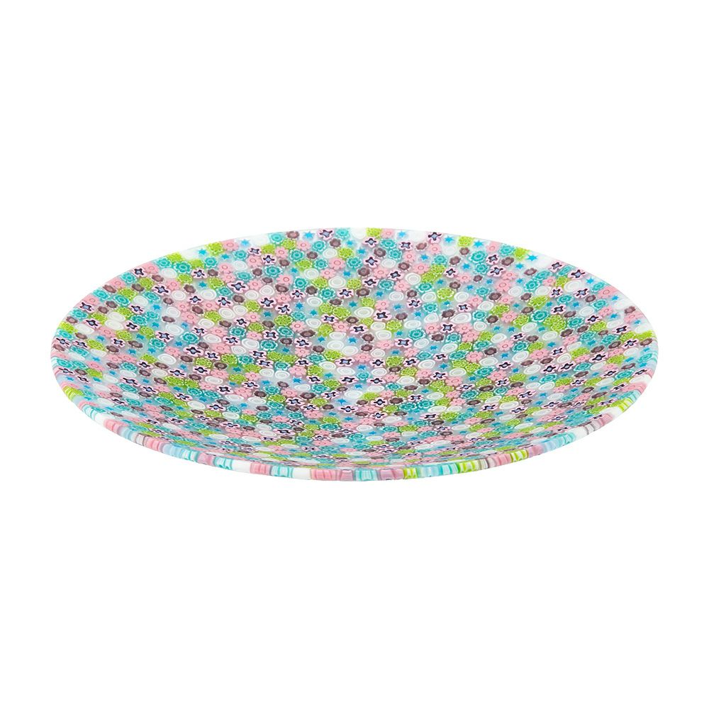 エルコーレモレッティ ミレフィオーリ プレート 24cm グリーンピンク 400