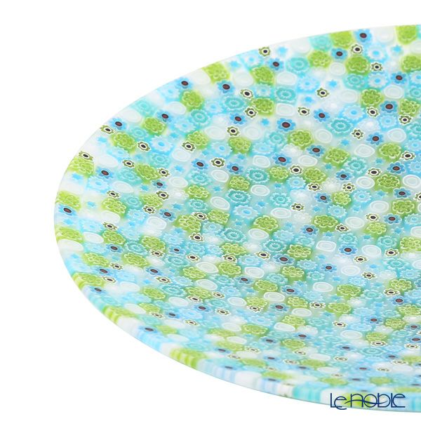 エルコーレモレッティ ミレフィオーリ プレート 24cm ライトブルーグリーン 411