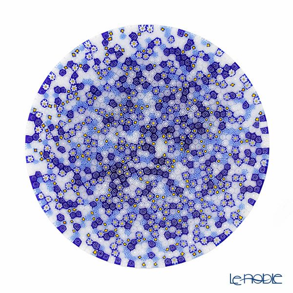 エルコーレモレッティ ミレフィオーリ プレート 24cm ホワイト×ブルー×イエロー 412