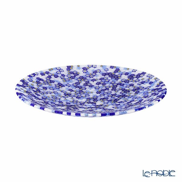 エルコーレモレッティ ミレフィオーリ プレート 24cm ホワイト×ブルー×イエロー 412