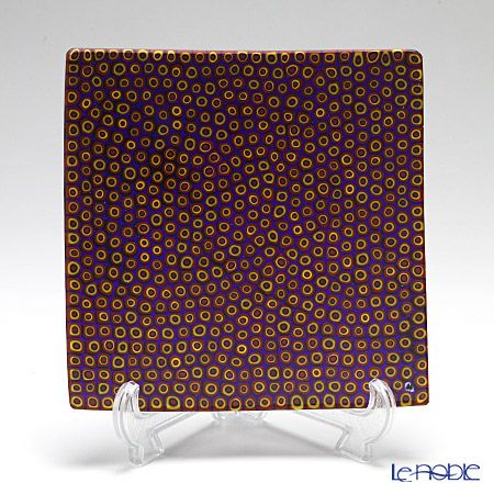 エルコーレモレッティ ミレフィオーリ プレート 18×18cm セル／オレンジ系（151）