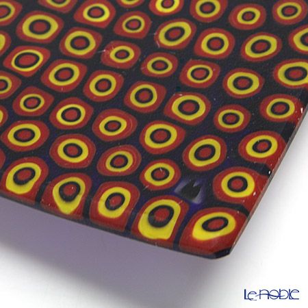 エルコーレモレッティ ミレフィオーリ プレート 18×18cm セル／オレンジ系（151）