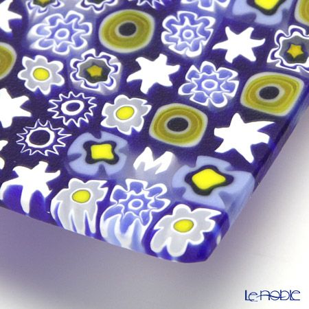 エルコーレモレッティ ミレフィオーリ プレート 18×18cm ブルー系（212）