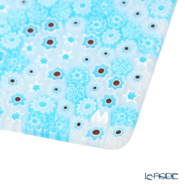 エルコーレモレッティ ミレフィオーリ プレート 18×18cm ライトブルー系 216