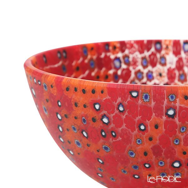 エルコーレモレッティ ミレフィオーリ ボウル 13.5cm レッド系 213