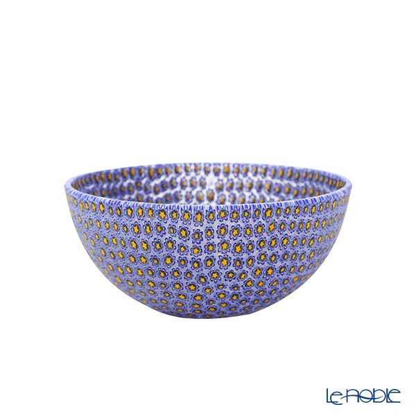 エルコーレモレッティ ミレフィオーリ ボウル 13.5cm ネイビー×イエロー 178