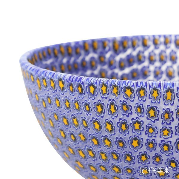エルコーレモレッティ ミレフィオーリ ボウル 13.5cm ネイビー×イエロー 178