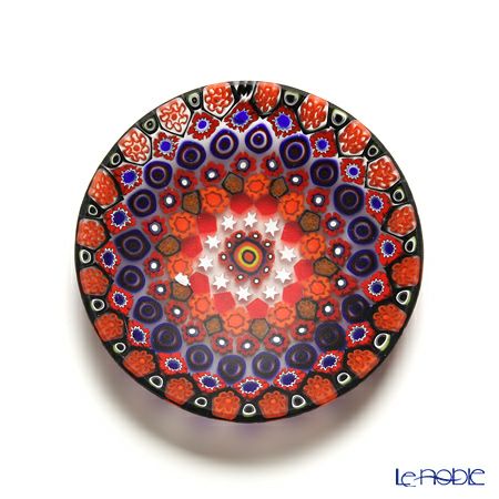 エルコーレモレッティ ミレフィオーリ プレート 8cm 古代ローマモザイク レッド系