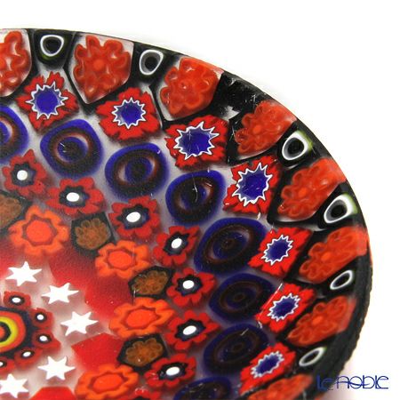 エルコーレモレッティ ミレフィオーリ プレート 8cm 古代ローマモザイク レッド系