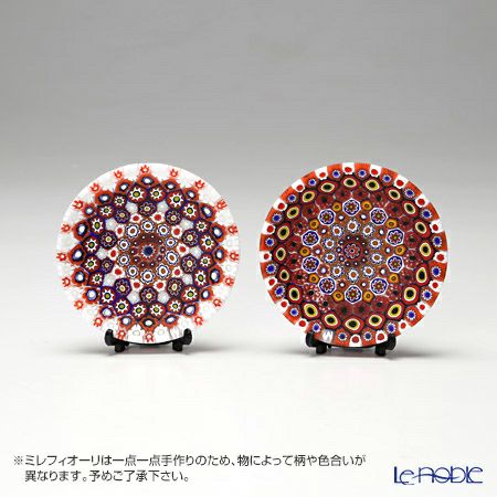エルコーレモレッティ ミレフィオーリ プレート 8cm 古代ローマモザイク レッド系