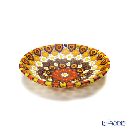 エルコーレモレッティ ミレフィオーリ プレート 8cm 古代ローマモザイク オレンジ系