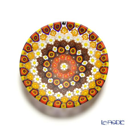 エルコーレモレッティ ミレフィオーリ プレート 8cm 古代ローマモザイク オレンジ系