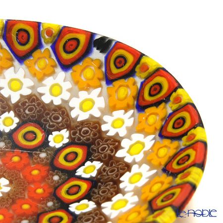 エルコーレモレッティ ミレフィオーリ プレート 8cm 古代ローマモザイク オレンジ系