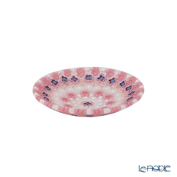 エルコーレモレッティ ミレフィオーリ プレート 8cm 古代ローマモザイク ピンク系