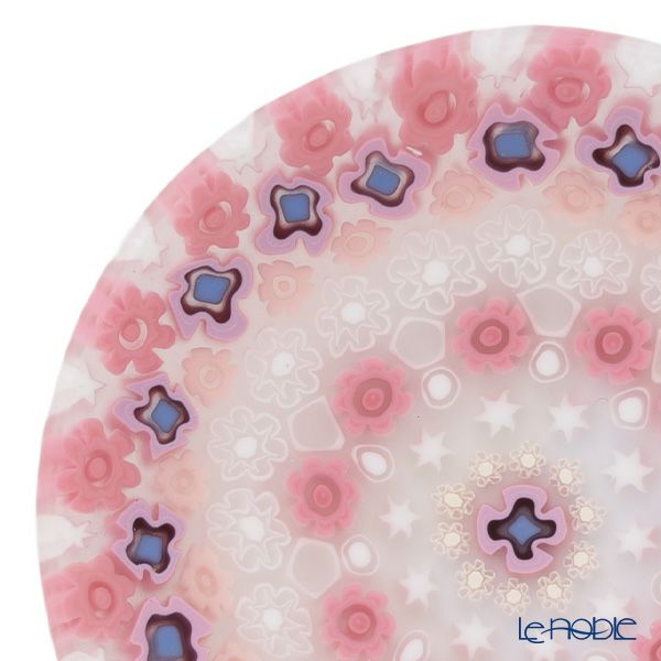 エルコーレモレッティ ミレフィオーリ プレート 8cm 古代ローマモザイク ピンク系