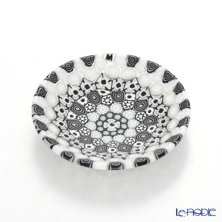 エルコーレモレッティ ミレフィオーリ プレート 8cm 古代ローマモザイク ブラックホワイト系