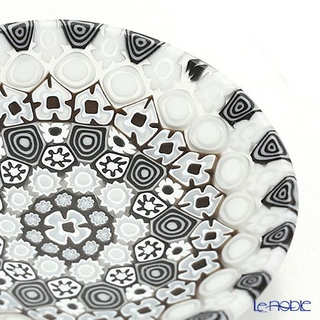 エルコーレモレッティ ミレフィオーリ プレート 8cm 古代ローマモザイク ブラックホワイト系