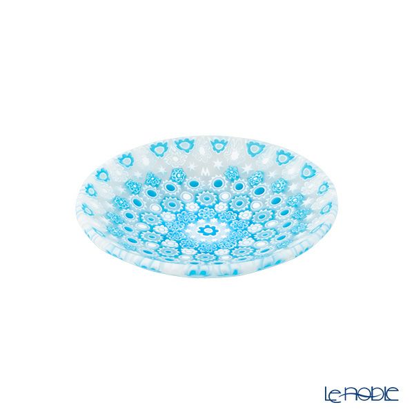 エルコーレモレッティ ミレフィオーリ プレート 8cm 古代ローマモザイク ライトブルー系