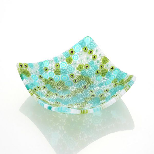 エルコーレモレッティ ミレフィオーリ スモールボウル 8×8cm グリーン系（211）