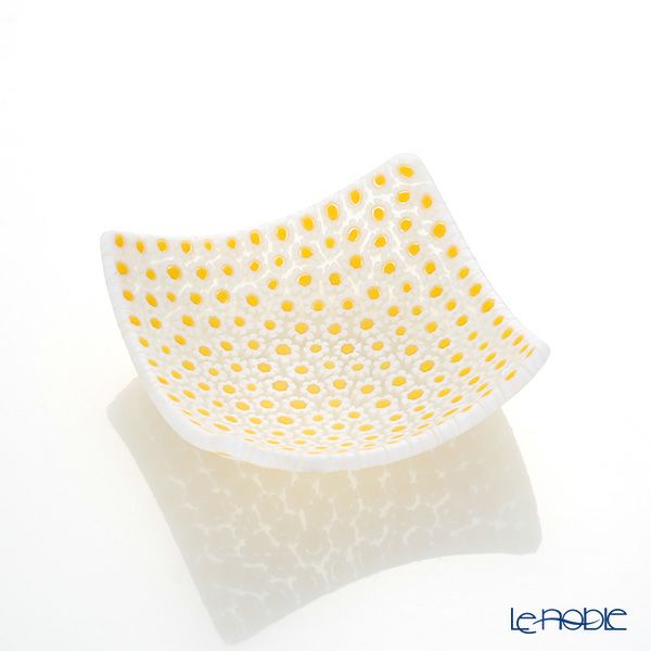 エルコーレモレッティ ミレフィオーリ スモールボウル 8×8cm イエロー×ホワイト（59）