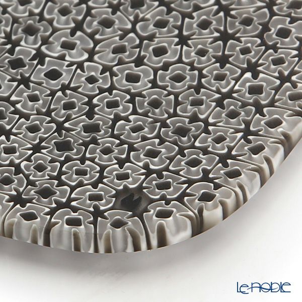 エルコーレモレッティ フレキシ プレート 8×8cm ブラックフラワー（37）