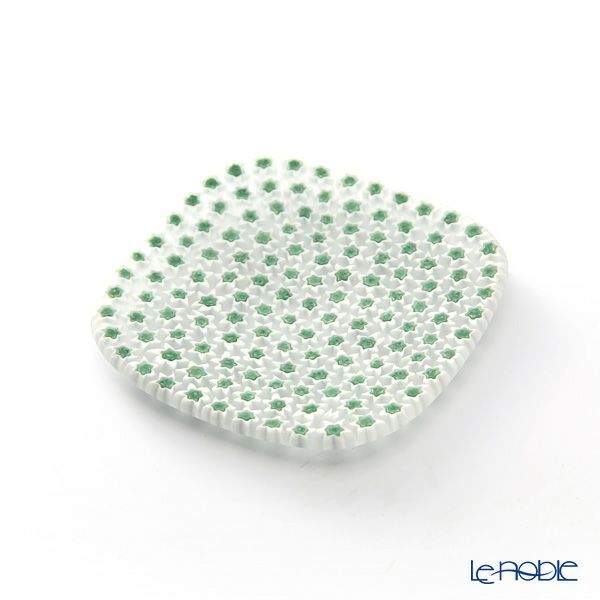 エルコーレモレッティ フレキシ プレート 8×8cm グリーン×ホワイト 68