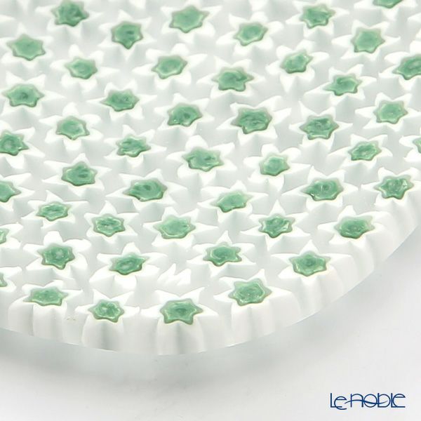 エルコーレモレッティ フレキシ プレート 8×8cm グリーン×ホワイト 68