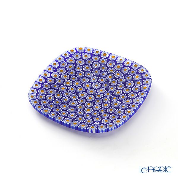 エルコーレモレッティ フレキシ プレート 8×8cm イエロー×コバルト 170