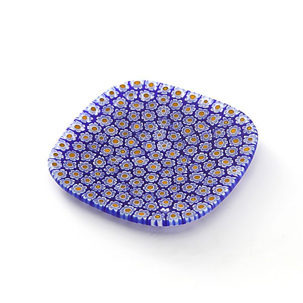 エルコーレモレッティ フレキシ プレート 8×8cm イエロー×コバルト 170