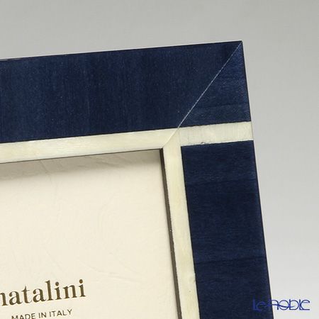 ナタリーニ 象嵌フォトフレーム 10×15cm CERVINIA ブルー×ホワイトライン
